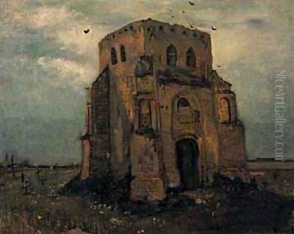 Old Cemetery Tower At Nuenen 1885 Oil Painting by Vincent Van Gogh