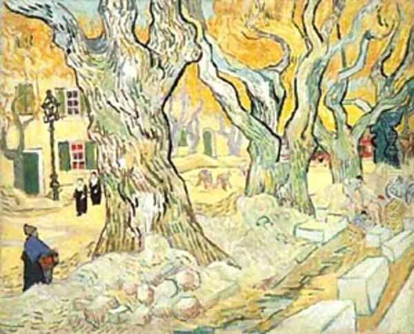 The Road Menders 1889 Oil Painting by Vincent Van Gogh