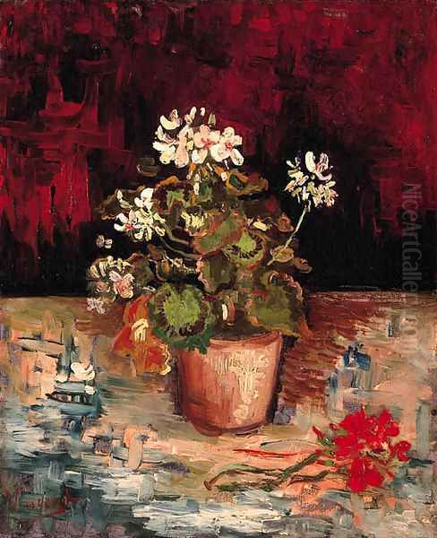 Nature Morte Pot de granium Oil Painting by Vincent Van Gogh