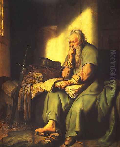 Apostle Paul in Prison Oil Painting by Rembrandt Van Rijn