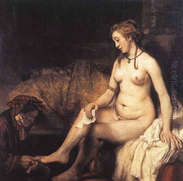 Bathsheba at Her Bath 1654 Oil Painting by Rembrandt Van Rijn