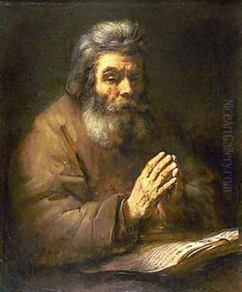 Old Man Praying Oil Painting by Rembrandt Van Rijn