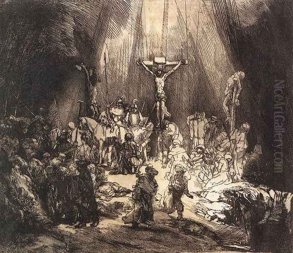 The Three Crosses (second state) 1653 Oil Painting by Rembrandt Van Rijn