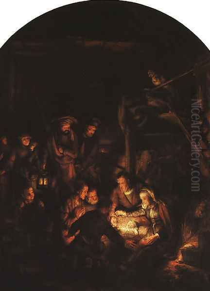 Adoration of the Shepherds 1646 Oil Painting by Rembrandt Van Rijn