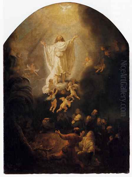 The Ascension Of Christ Oil Painting by Rembrandt Van Rijn