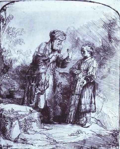 Abraham and Isaac Oil Painting by Rembrandt Van Rijn