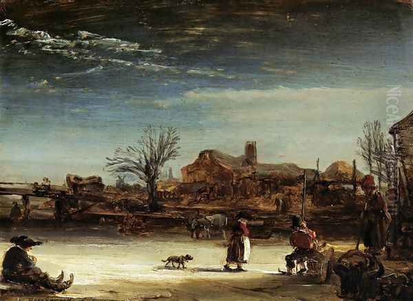 Winter Landscape 1646 Oil Painting by Rembrandt Van Rijn