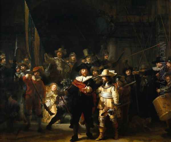 The Company of Frans Banning Cocq and Willem van Ruytenburch, known as the 'Night Watch' Oil Painting by Rembrandt Van Rijn