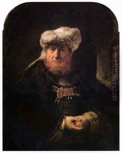 The King Uzziah Stricken with Leprosy Oil Painting by Rembrandt Van Rijn