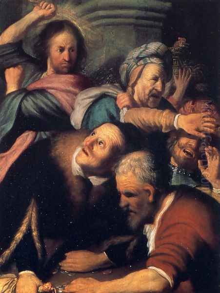 Christ Driving The Money Changers From The Temple Oil Painting by Rembrandt Van Rijn