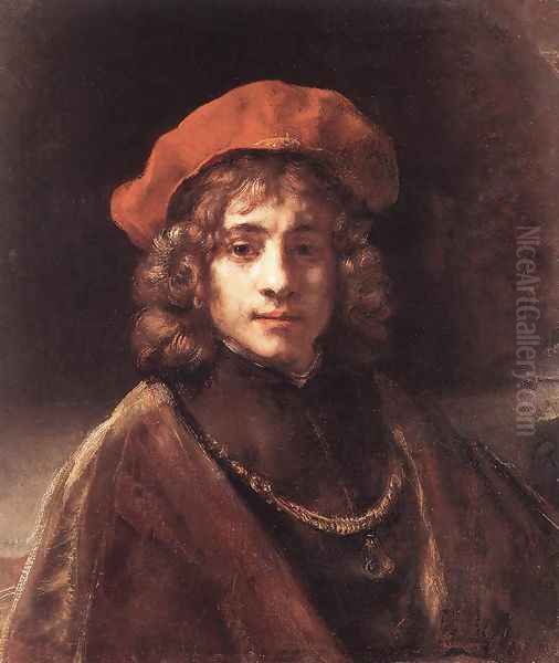 The Artist's Son Titus c. 1657 Oil Painting by Rembrandt Van Rijn