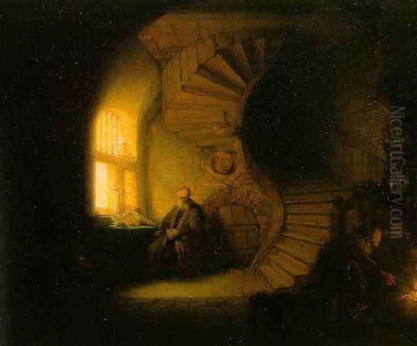 Philosopher in Meditation 1632 Oil Painting by Rembrandt Van Rijn