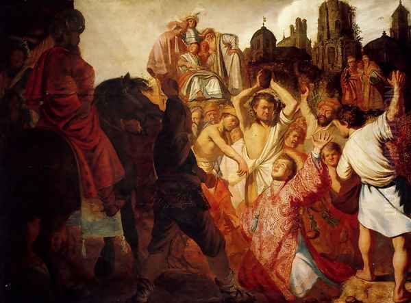 The Stoning Of St. Stephen Oil Painting by Rembrandt Van Rijn