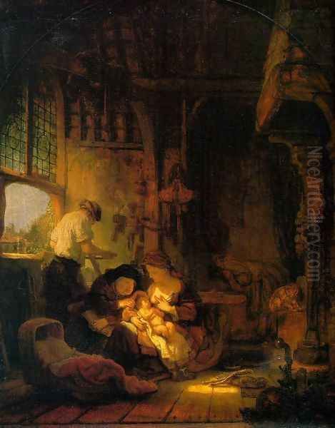 Holy Family 1640 Oil Painting by Rembrandt Van Rijn