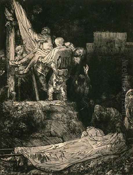 Descent from the Cross by Torch Light Oil Painting by Rembrandt Van Rijn