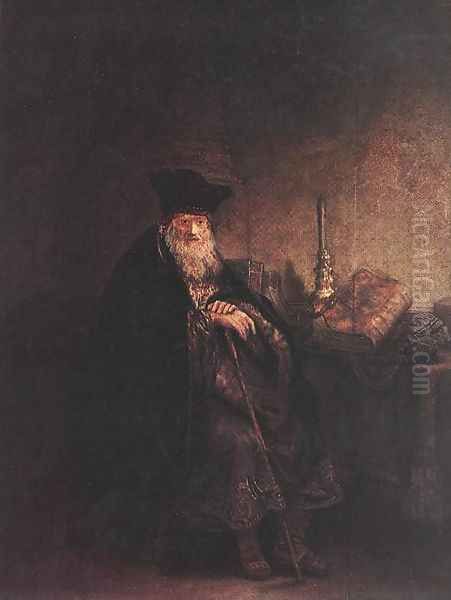 Old Rabbi 1642 Oil Painting by Rembrandt Van Rijn