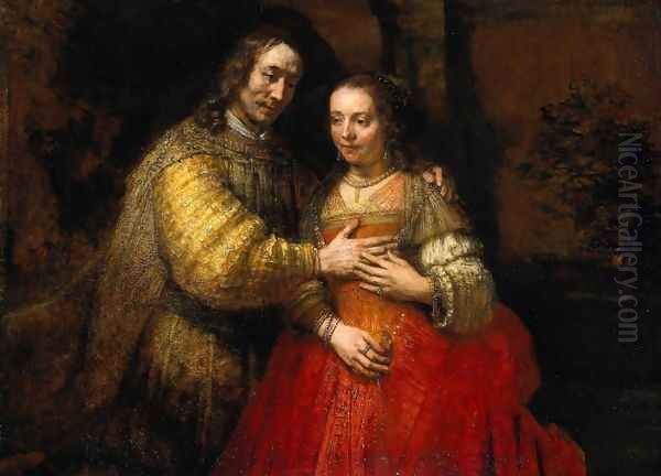 Portrait of Two Figures from the Old Testament, known as 'The Jewish Bride' Oil Painting by Rembrandt Van Rijn