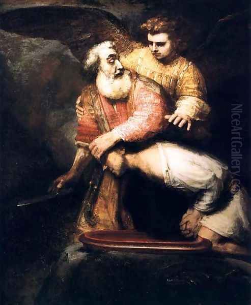 Le Sacrifice D Isaac,hedingham 1659 Oil Painting by Rembrandt Van Rijn