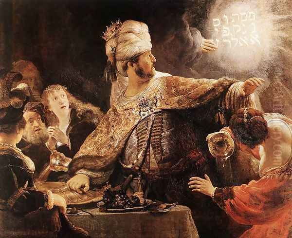 Belshazzar's Feast 1635 Oil Painting by Rembrandt Van Rijn