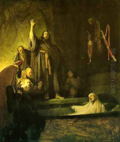 The Raising of Lazarus c. 1630 Oil Painting by Rembrandt Van Rijn