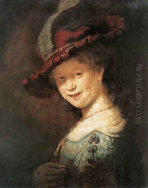 Portrait of the Young Saskia 1633 Oil Painting by Rembrandt Van Rijn