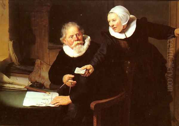 Jan Rijcksen and his Wife, Griet Jans ('The Shipbuilder and his Wife') Oil Painting by Rembrandt Van Rijn