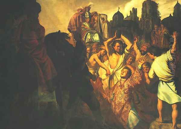 Stoning of St. Stephen Oil Painting by Rembrandt Van Rijn