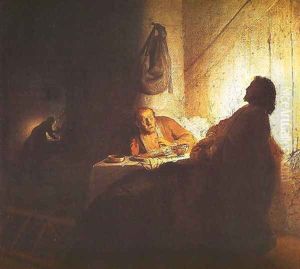 Christ at Emmaus Oil Painting by Rembrandt Van Rijn