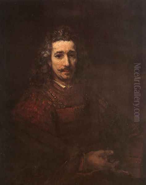 Man with a Magnifying Glass Oil Painting by Rembrandt Van Rijn