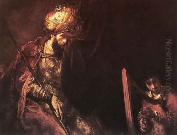 Saul and David 1655-60 Oil Painting by Rembrandt Van Rijn