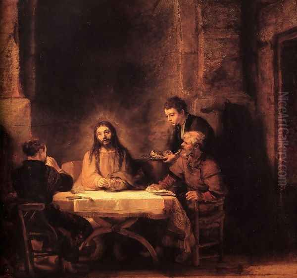 Supper at Emmaus 1648 Oil Painting by Rembrandt Van Rijn