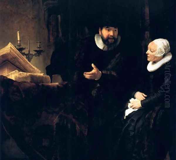 Le Predicateur Menonite Cornelis,berlin 1640 Oil Painting by Rembrandt Van Rijn