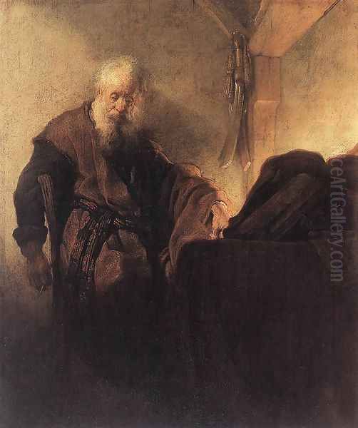 St Paul at his Writing-Desk 1629-30 Oil Painting by Rembrandt Van Rijn