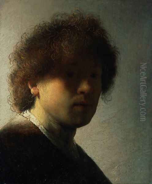 Self Portrait at an Early Age Oil Painting by Rembrandt Van Rijn