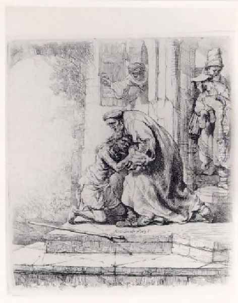 The Return Of The Prodigal Son 1663 Oil Painting by Rembrandt Van Rijn