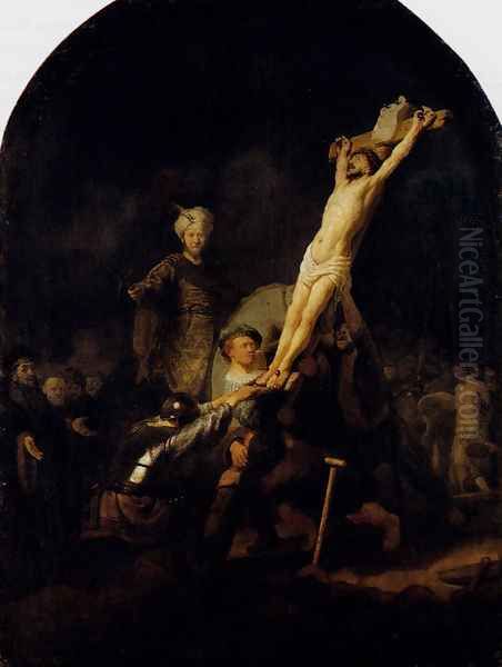 The Elevation Of The Cross Oil Painting by Rembrandt Van Rijn