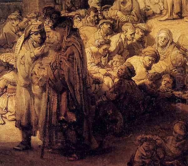 St. John The Baptist Preaching (detail) Oil Painting by Rembrandt Van Rijn