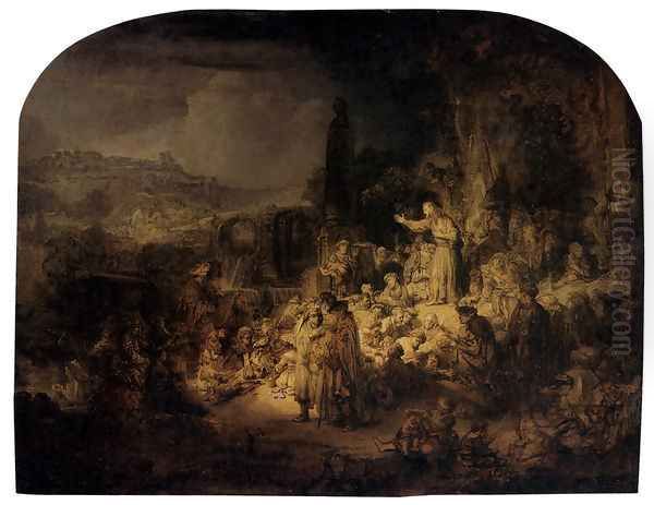 St. John The Baptist Preaching Oil Painting by Rembrandt Van Rijn