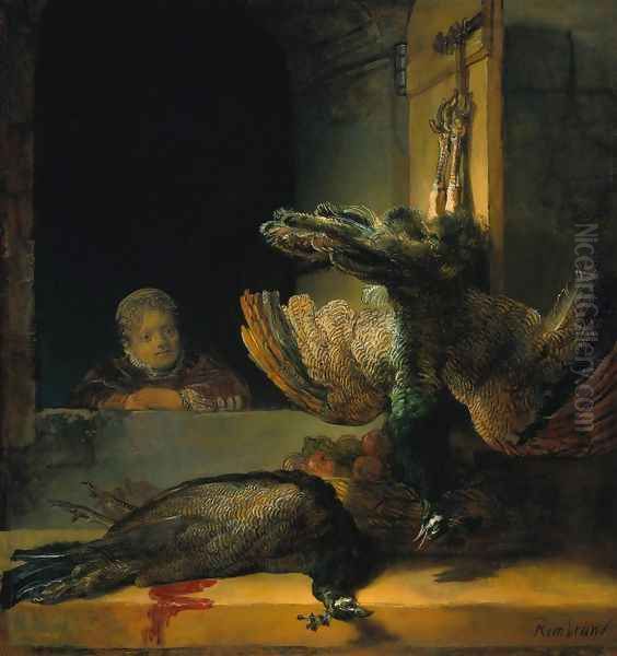 Dead peacocks Oil Painting by Rembrandt Van Rijn