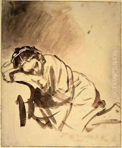 Hendrickje sleeping Oil Painting by Rembrandt Van Rijn