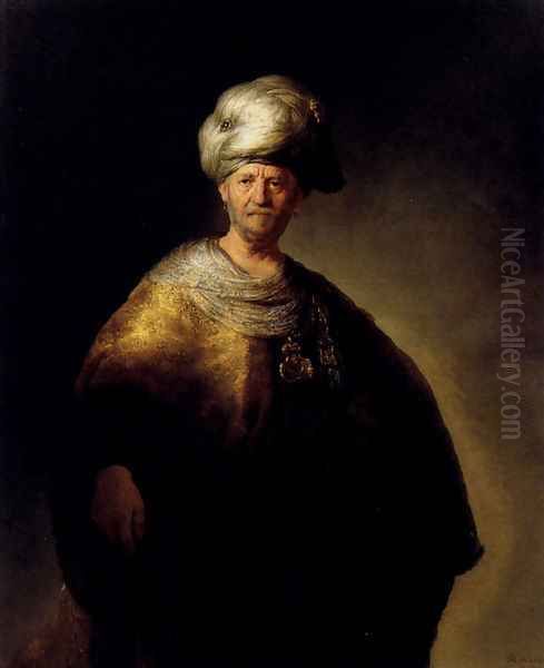 Man In Oriental Dress Oil Painting by Rembrandt Van Rijn