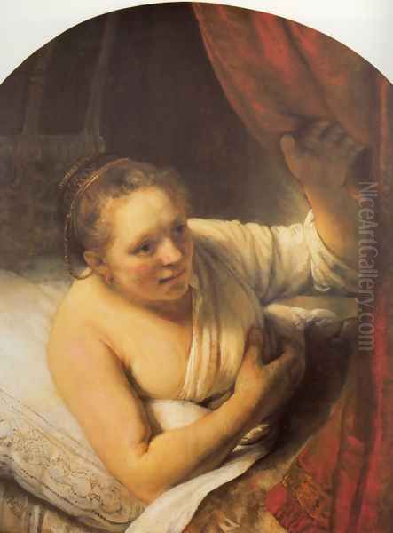 Sarah Waiting for Tobias Oil Painting by Rembrandt Van Rijn