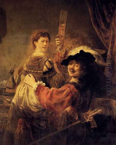 Self-portrait With Saskia (or The Prodigal Son With A Whore) Oil Painting by Rembrandt Van Rijn