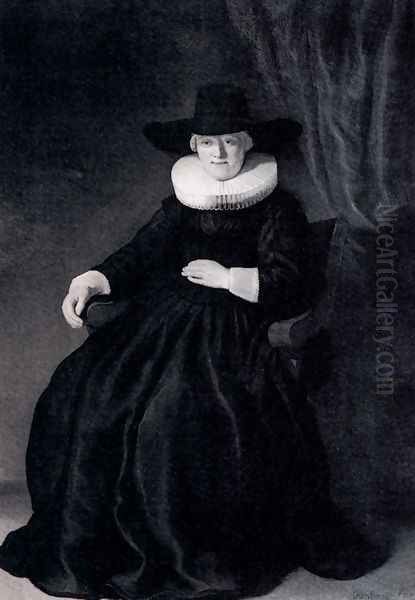 Portrait Of Maria Bockenolle Oil Painting by Rembrandt Van Rijn