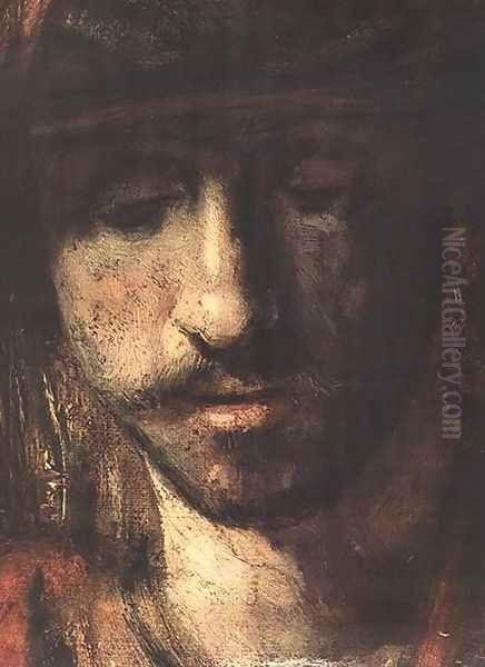 David and Uriah (detail -1) 1665 Oil Painting by Rembrandt Van Rijn