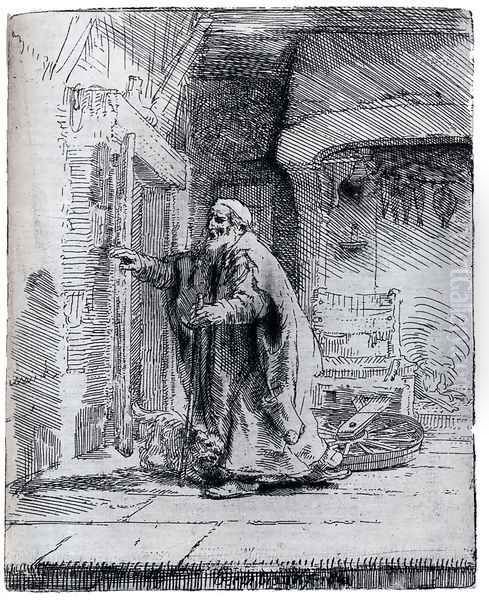 Tobit Going To Greet Tobias Oil Painting by Rembrandt Van Rijn