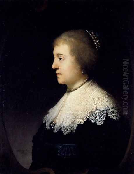 Portrait Of Amalia van Solms Oil Painting by Rembrandt Van Rijn