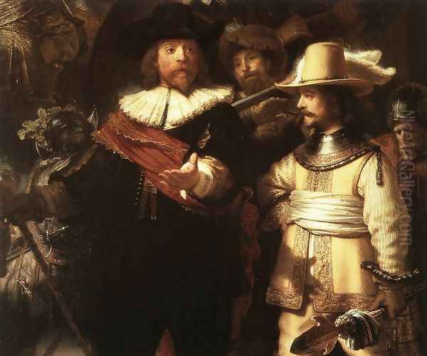 The Nightwatch (detail-1) 1642 Oil Painting by Rembrandt Van Rijn