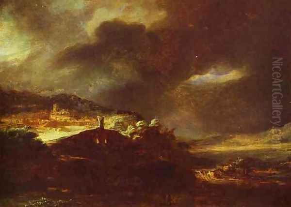 Paysage D'Orage Oil Painting by Rembrandt Van Rijn