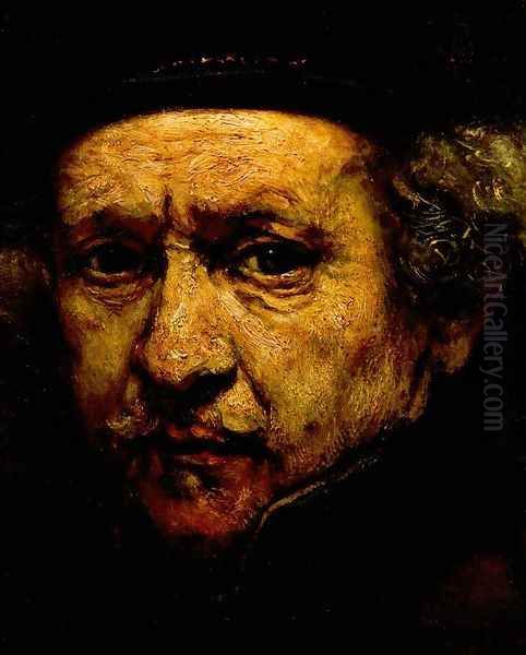 Self-Portrait (detail) 1659 Oil Painting by Rembrandt Van Rijn